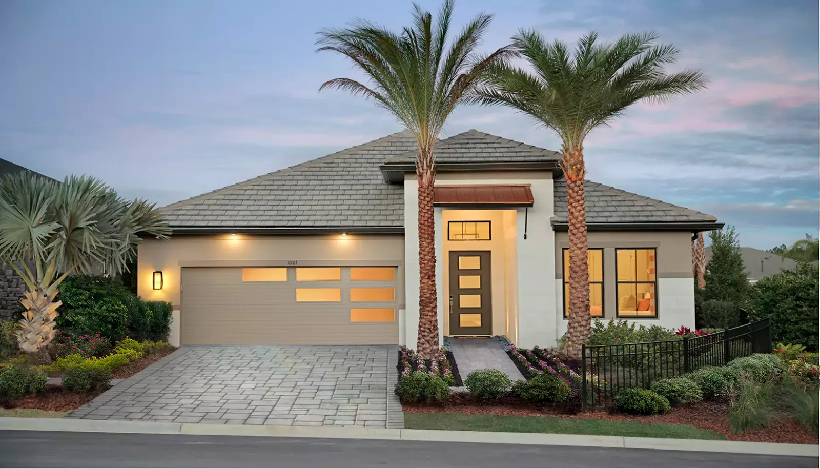 Modern Steel™ — Modern Steel Ribbed Custom Window Desert Tan Garage Door 822